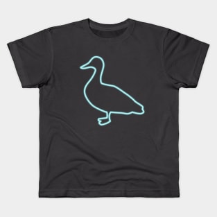 80's Gift 80s Retro Neon Sign Duck Kids T-Shirt